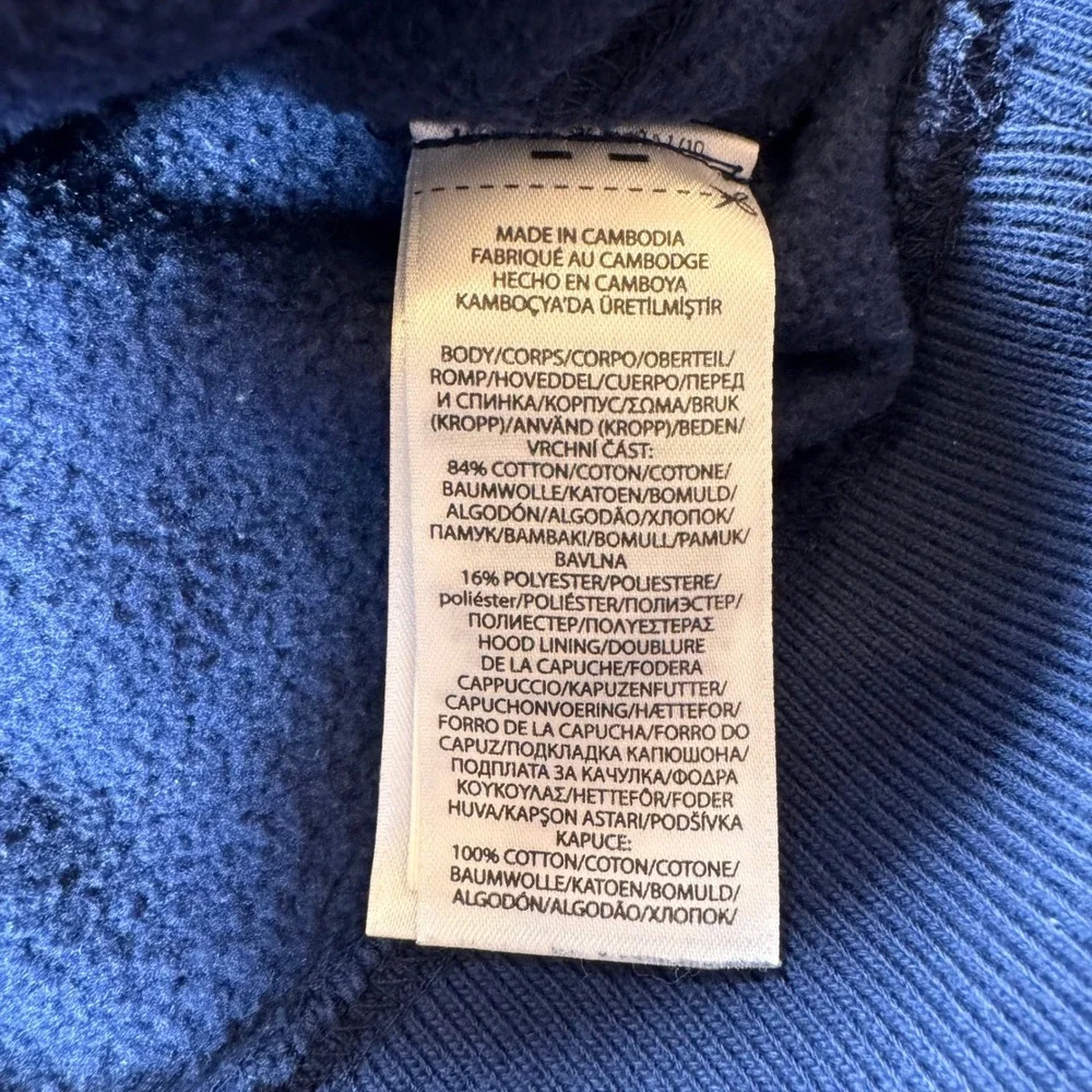 Ralph Lauren Pink Pony Hoodie Navy Blue Kids‎ Girls Large 14-16 Fleece Pullover